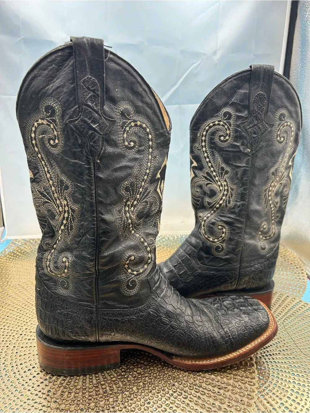 Ferrini men 9 exotic croc print cowboy boots